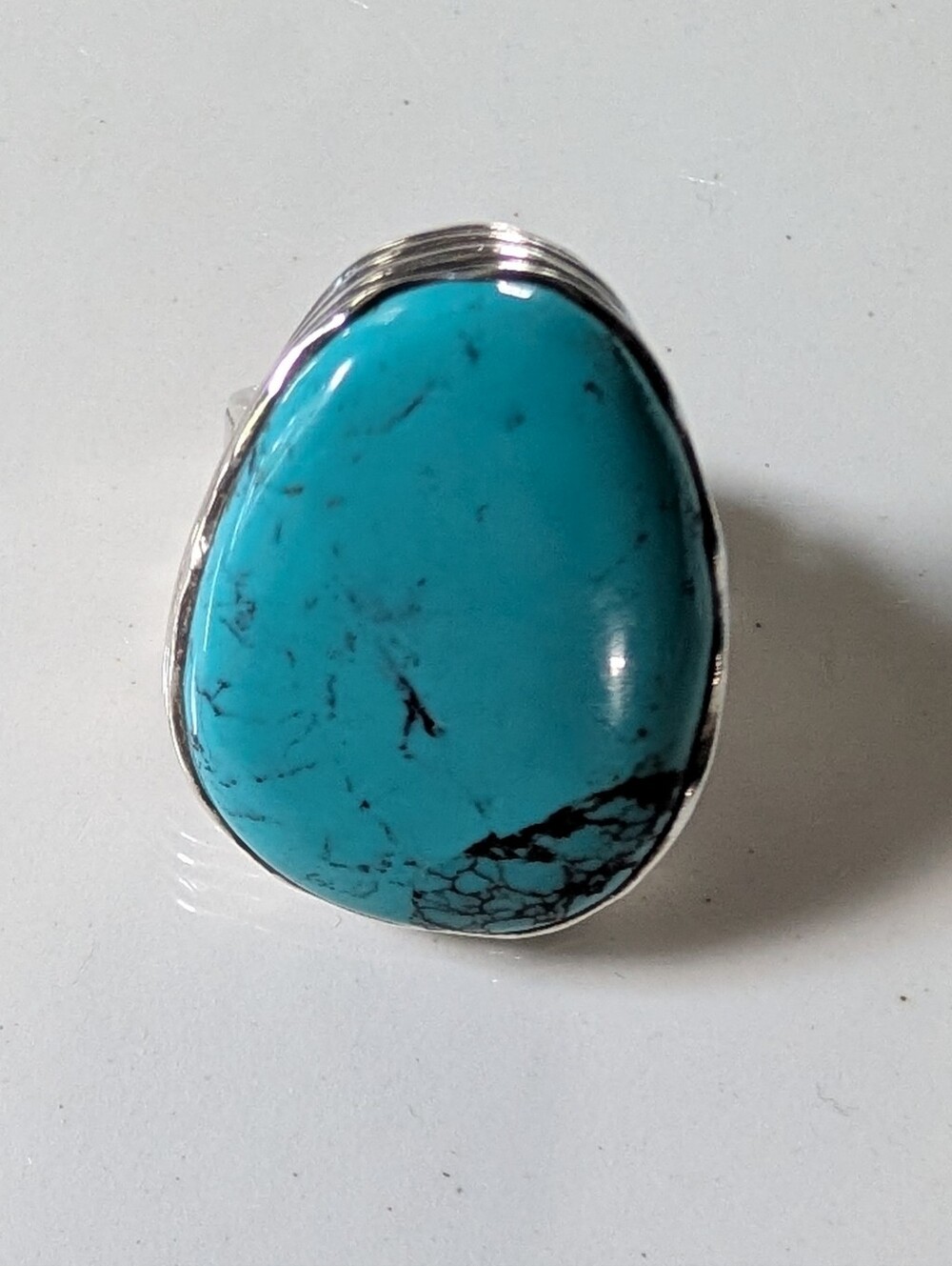 Silpada Sterling Silver and Turquoise Tumbled Turquoise Ring Retired 2017 - Picture 2 of 5